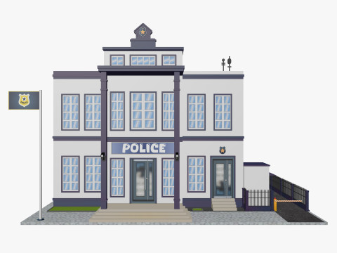 Cartoon City Buildings Pack Low-poly 3D Model