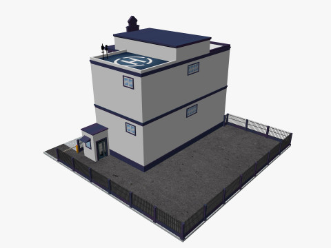 Cartoon City Buildings Pack Low-poly 3D Model