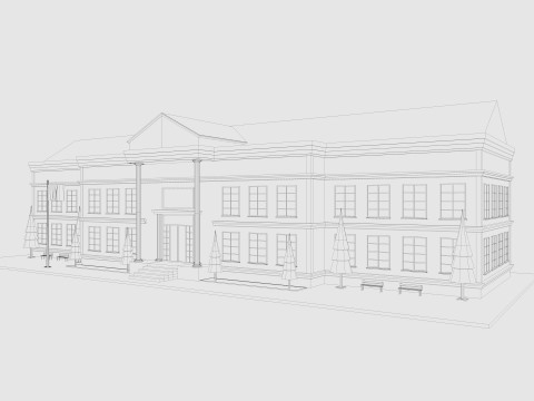 Cartoon City Buildings Pack Low-poly 3D Model