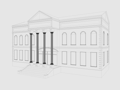 Cartoon City Buildings Pack Low-poly 3D Model