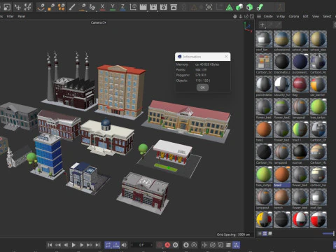 Мультфільм City Buildings Pack Low-poly 3D Модель