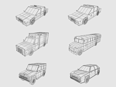 Cartoon City Pack Low-poly Modelo 3D
