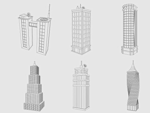Cartoon City Pack Low-poly Modelo 3D