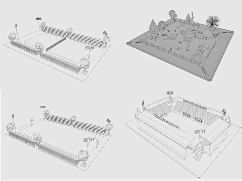 Cartoon City Pack Low-poly Modelo 3D
