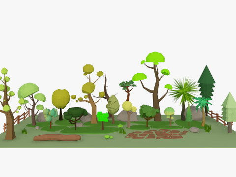 Cartoon City Pack Low-poly Modelo 3D