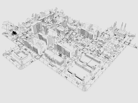 Cartoon City Model 3D