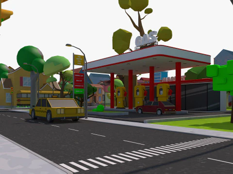 Cartoon City 3D Model