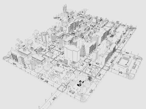 Cartoon City 3D Model