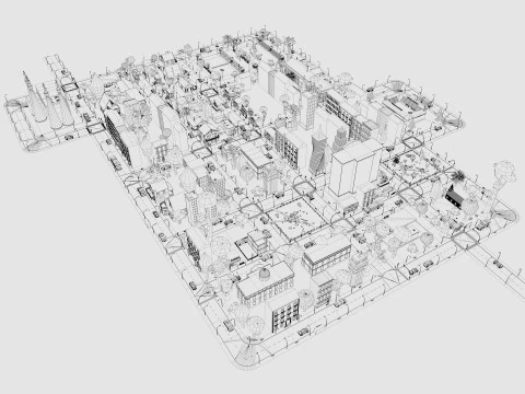 Cartoon City 3D Model