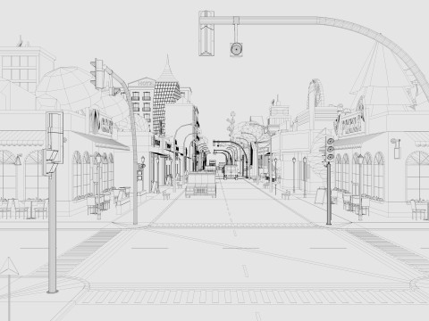 Cartoon City Model 3D
