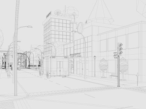 Cartoon City Model 3D