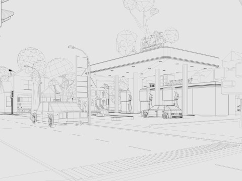 Cartoon City Model 3D