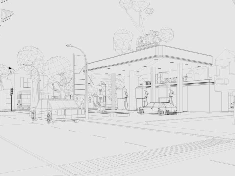 Cartoon City 3D Model