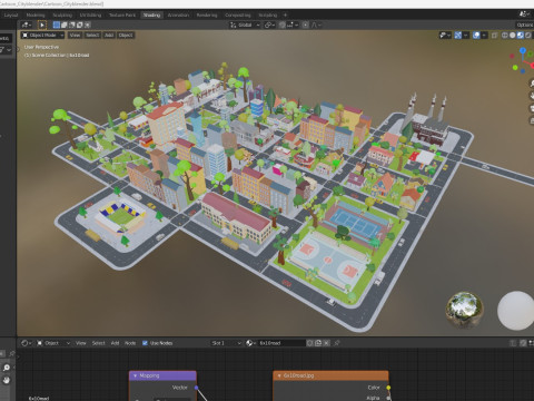 Cartoon City Model 3D