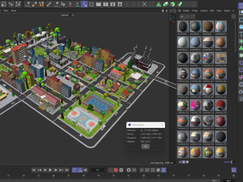 Cartoon City Model 3D