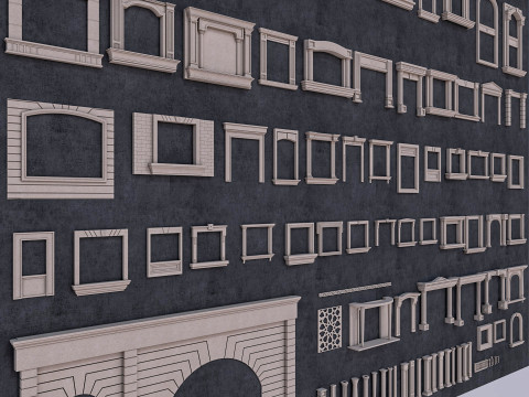 Building Facade Precast Frame Collection 3D 模型