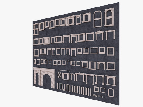 Building Facade Precast Frame Collection 3D 模型
