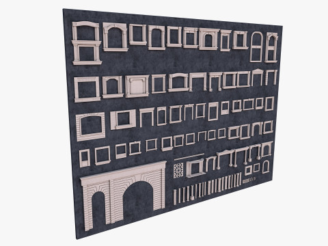 Building Facade Precast Frame Collection 3D 模型