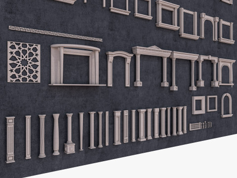 Building Facade Precast Frame Collection 3D 模型