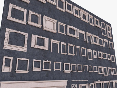Building Facade Precast Frame Collection 3D Model