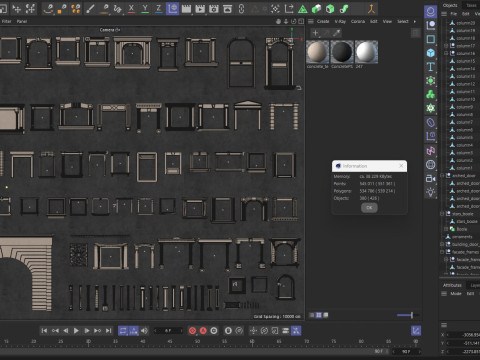 Building Facade Precast Frame Collection 3D 模型