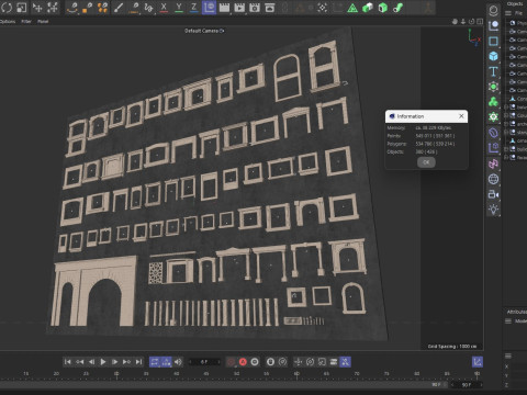 Building Facade Precast Frame Collection 3D 模型