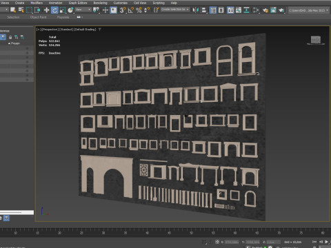 Building Facade Precast Frame Collection 3D 模型