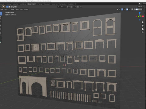 Building Facade Precast Frame Collection 3D Model