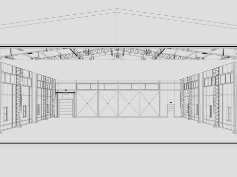 Airplane Hangar 3 3D Model