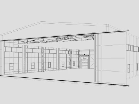 Airplane Hangar 3 3D Model
