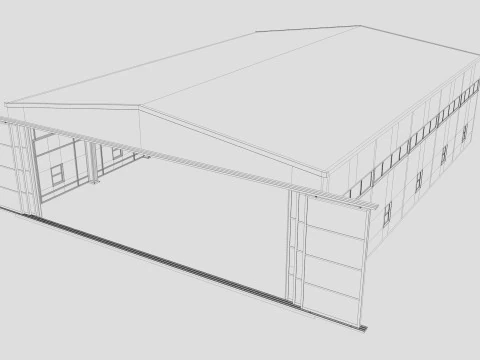 Airplane Hangar 3 3D Model