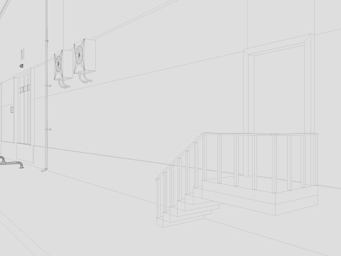 Industrial building warehouse 1 Low-poly 3D Model