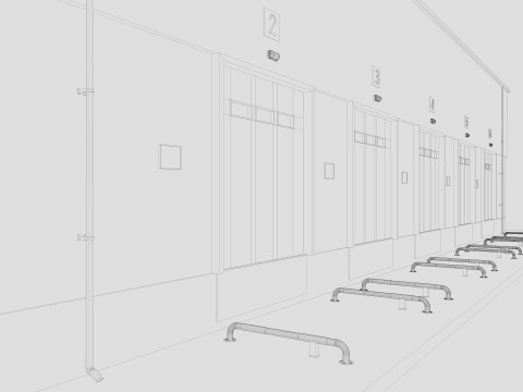 Industrial building warehouse 1 Low-poly 3D Model
