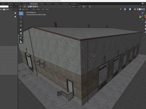 Industrial building warehouse 1 Low-poly 3D Model