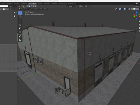 Industrial building warehouse 1 Low-poly 3D Model