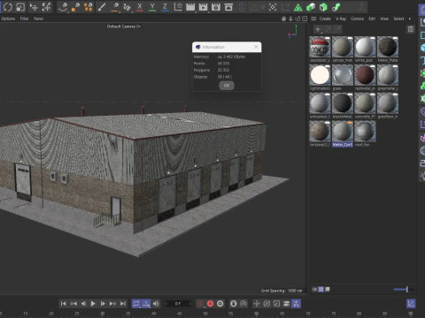 Industrial building warehouse 1 Low-poly 3D Model