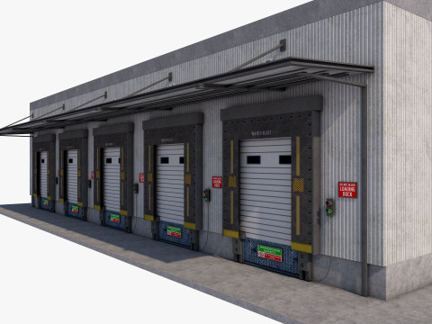 Industrial building warehouse 2 Model 3D
