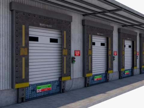 Industrial building warehouse 2 Model 3D