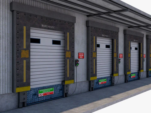 Industrial building warehouse 2 3D Model