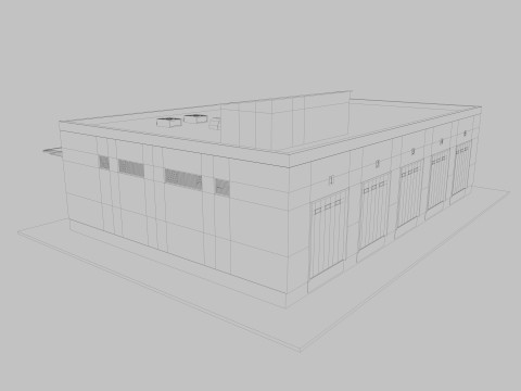 Industrial building warehouse 2 Model 3D