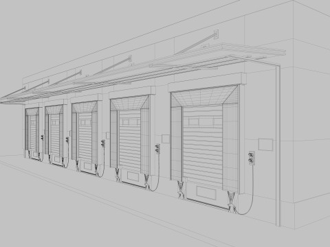 Industrial building warehouse 2 Model 3D
