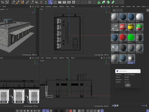Industrial building warehouse 2 3D Model
