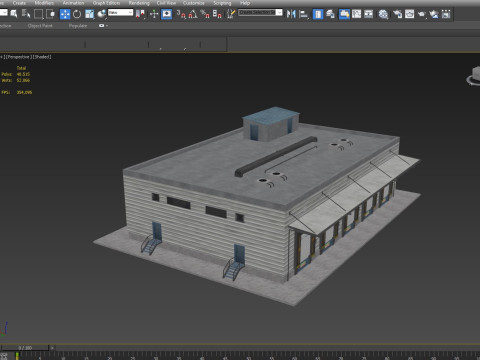 Industrial building warehouse 2 Model 3D