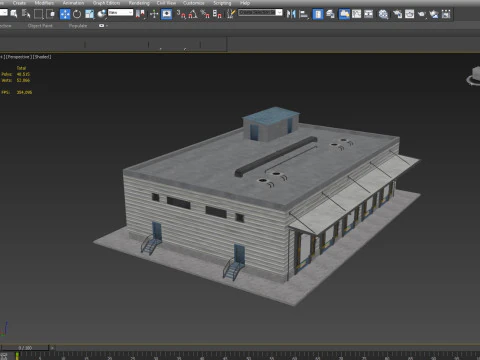 Industrial building warehouse 2 3D Model