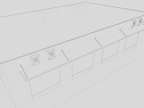 Industrial building warehouse 3 Low-poly 3D Model
