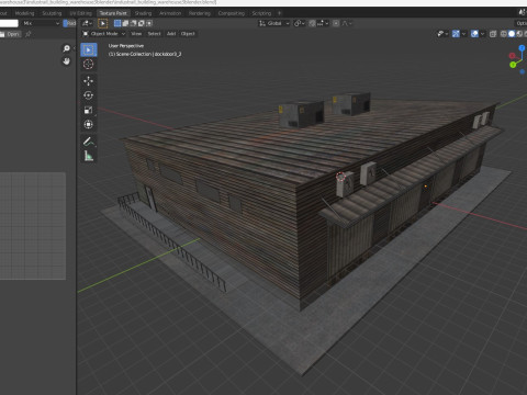 Industrial building warehouse 3 Low-poly 3D Model