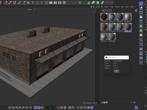 Industrial building warehouse 3 Low-poly 3D Model