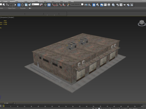 Industrial building warehouse 3 Low-poly 3D Model