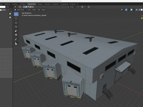 Industrial building warehouse 4 Low-poly Modelo 3D