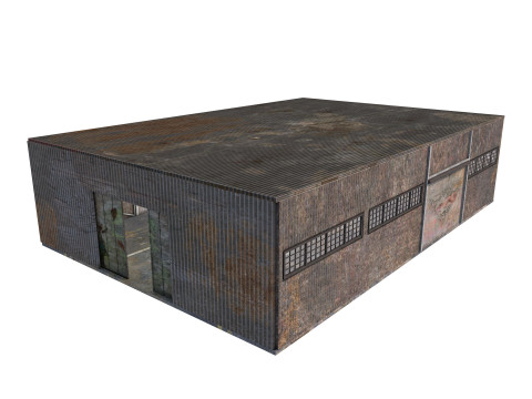Industrial building warehouse 5 Low-poly 3D Model